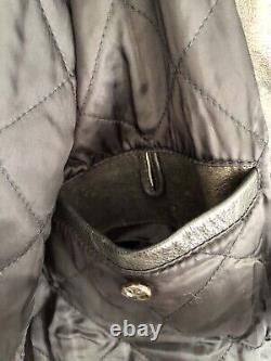 Ralph Lauren Distressed Brown Leather Jacket Coat M Pockets Lined Zip Up