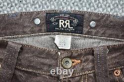 Ralph Lauren Double RRL Brown Selvedge Denim Cinch Back Carpenter Jeans W29 L34