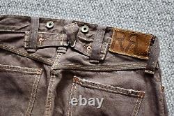 Ralph Lauren Double RRL Brown Selvedge Denim Cinch Back Carpenter Jeans W29 L34