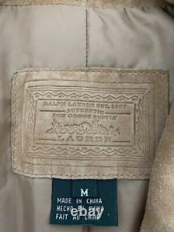 Ralph Lauren Medium Blazer Jacket RRL VTG Hunting Leather Suede Western Concha