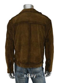Ralph Lauren Polo Distressed Brown Suede Leather Biker Moto Jacket XL New $895
