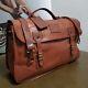 Ralph Lauren Proprietor Distressed Brown Leather Mens Briefcase/messenger Bag