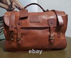 Ralph Lauren Proprietor Distressed Brown Leather Mens Briefcase/messenger Bag