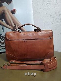 Ralph Lauren Proprietor Distressed Brown Leather Mens Briefcase/messenger Bag