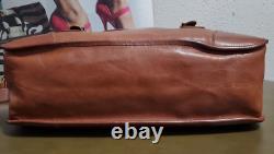 Ralph Lauren Proprietor Distressed Brown Leather Mens Briefcase/messenger Bag