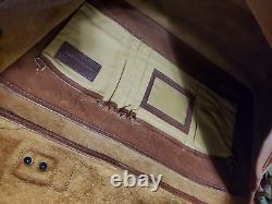 Ralph Lauren Proprietor Distressed Brown Leather Mens Briefcase/messenger Bag