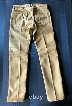 Ralph Lauren RRL 32x31 Brown Clay Slim Fit Patch Artisan Limited Edition Jeans