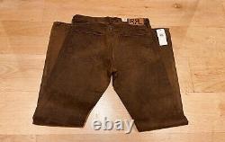 Ralph Lauren RRL Slim Fit Distressed Brown Jeans Jean 25x32 New RRP £325