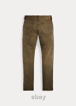 Ralph Lauren RRL Slim Fit Distressed Brown Jeans Jean 26x32 New RRP £325