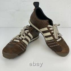 Rare Vintage Adidas Chile 62 Trainers Brown Distressed Leather Retro Mod UK 8.5