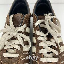 Rare Vintage Adidas Chile 62 Trainers Brown Distressed Leather Retro Mod UK 8.5
