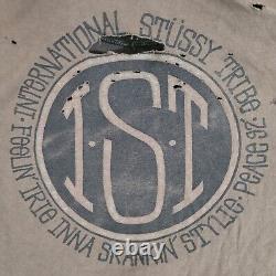 Rare Vtg 1992 Stussy Tribe Shirt Brown Faded Men Large DISTRESSED Single Stitch