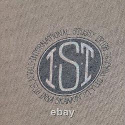 Rare Vtg 1992 Stussy Tribe Shirt Brown Faded Men Large DISTRESSED Single Stitch