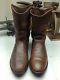 Red Wing Distressed Brown Leather Usa Engineer Oil Rig Boots 13 D