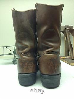 Red Wing Distressed Brown Leather USA Engineer Oil Rig Boots 13 D