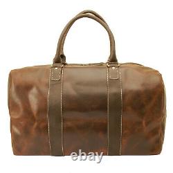 Rowallan Brown Distressed Cow Leather Driftwood Travel Bag/Holdall with Strap