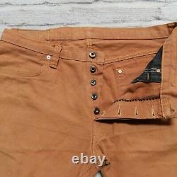Roy Selvedge Denim Jeans Work Pants Size 34 Brown Made in USA Distressed