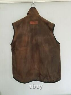 SELKE ROGUE Gilet Bodywarmer Waistcoat Mens Waxed Cotton Oilskin Rust Brown M/L