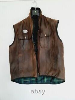 SELKE ROGUE Gilet Bodywarmer Waistcoat Mens Waxed Cotton Oilskin Rust Brown M/L