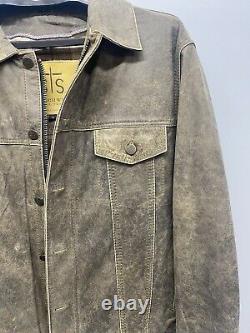 STS Ranchwear Men's Cartwright Jacket Large Distressed Brown Leather New A01-24