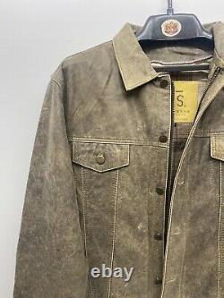 STS Ranchwear Men's Cartwright Jacket Medium Distressed Brown Leather New A01-25