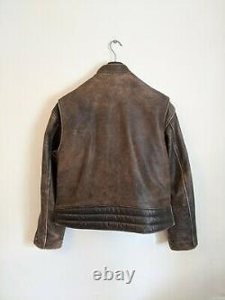Schott Men's Perfecto Brown Distressed Leather Jacket Size XL