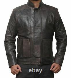 Star Wars Harrison Ford Han Solo the Force Awakens Distressed Leather Jacket