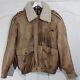 Stunning Heitorn Mallorca Soft Brown Leather Aviator Distressed Jacket Size Xl