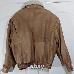 Stunning HEITORN Mallorca Soft Brown Leather Aviator Distressed Jacket Size XL