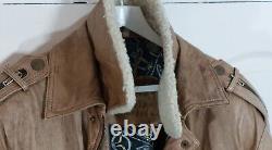 Stunning HEITORN Mallorca Soft Brown Leather Aviator Distressed Jacket Size XL