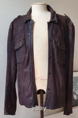 Stunningall Saints XX Large Brown Distressed Luxury Suede Shirt Jacket
