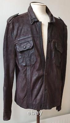 Stunningall Saints XX Large Brown Distressed Luxury Suede Shirt Jacket