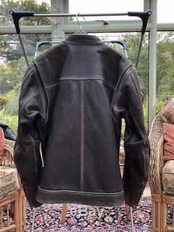 Superb-Rare-Genuine Harley Davidson Distressed Brown Leather Motorcycle Jacket