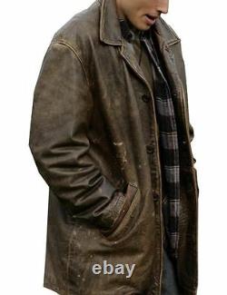Supernatural Dean Winchester Rub Buff Distressed Cow Hide Leather Jacket