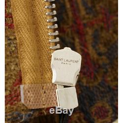Sz 48 NEW $2,690 SAINT LAURENT Men's MARRAKECH DISTRESSED Tapestry TEDDY JACKET