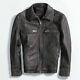 Terminator Brando Vintage Classic Distressed Mens Motorcycle Real Leather Jacket