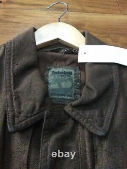 Timberland Distress Look Brown Wax Jacket Size XL