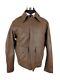 Us Wings Mens Distressed Brown Leather Jacket Zip Usa Xl Long Indiana Jones Coat