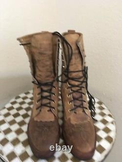 USA CHIPPEWA LACE UP TRUCKER DISTRESSED WESTERN COWBOY BOOTS 8 ee