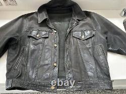 Unique One off Nubuck Leather 501 Levi's Jeans And Trucker Jacket Suit