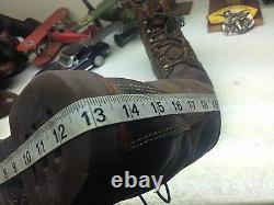 Us Vintage Distressed Chippewa Brown Leather Steel Toe Motorcycle Boots 11 Ee