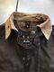 Vgc Super Distressed Barbour Cranbourne Mens M 42in Heavy Waxed Jacket