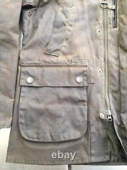 VGC Super Distressed Barbour Cranbourne Mens M 42in Heavy Waxed Jacket