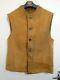 Vintage 40's Ww2 British Army Issue Distressed Leather Jerkin Jacket Size M