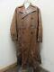 Vintage 40's Ww2 German Distressed Leather Officers Trench Coat Jacket Size M