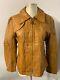 Vintage 60's J C Penney Usa Distressed Leather Sports Jacket Size 40 S Talon Zip