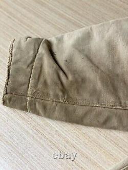 VINTAGE Carhartt Work Wear Button Up Jacket Mens Sze 42 Brown Distressed Pockets