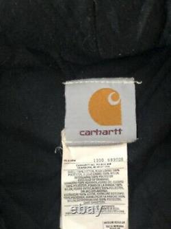 VINTAGE Carhartt Work Wear Hood Jacket Mens Size M Brown Distressed Lined Pocket