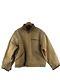 Vintage Carhartt Work Wear Jacket Mens Size M Brown Distressed Logo Lined Zip
