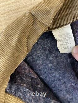 VINTAGE Carhartt Work Wear Zip Jacket Mens Size L Brown Distressed Blanket Lined
